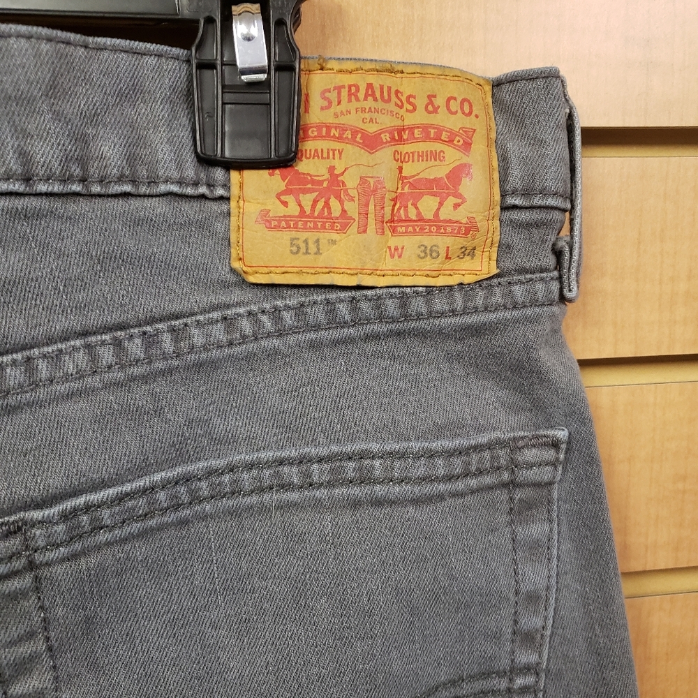 Levi’s 511 Slim Fit Jeans Gray Denim W36 L34 Modern Classic Style